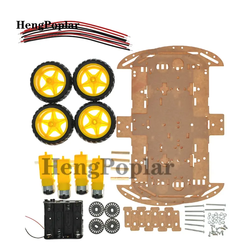 Smart Car Kit 4WD Smart Robot Car Chassis Kits Car With Speed Encoder and Battery Box Diy Electronic Kit for R3 Board
