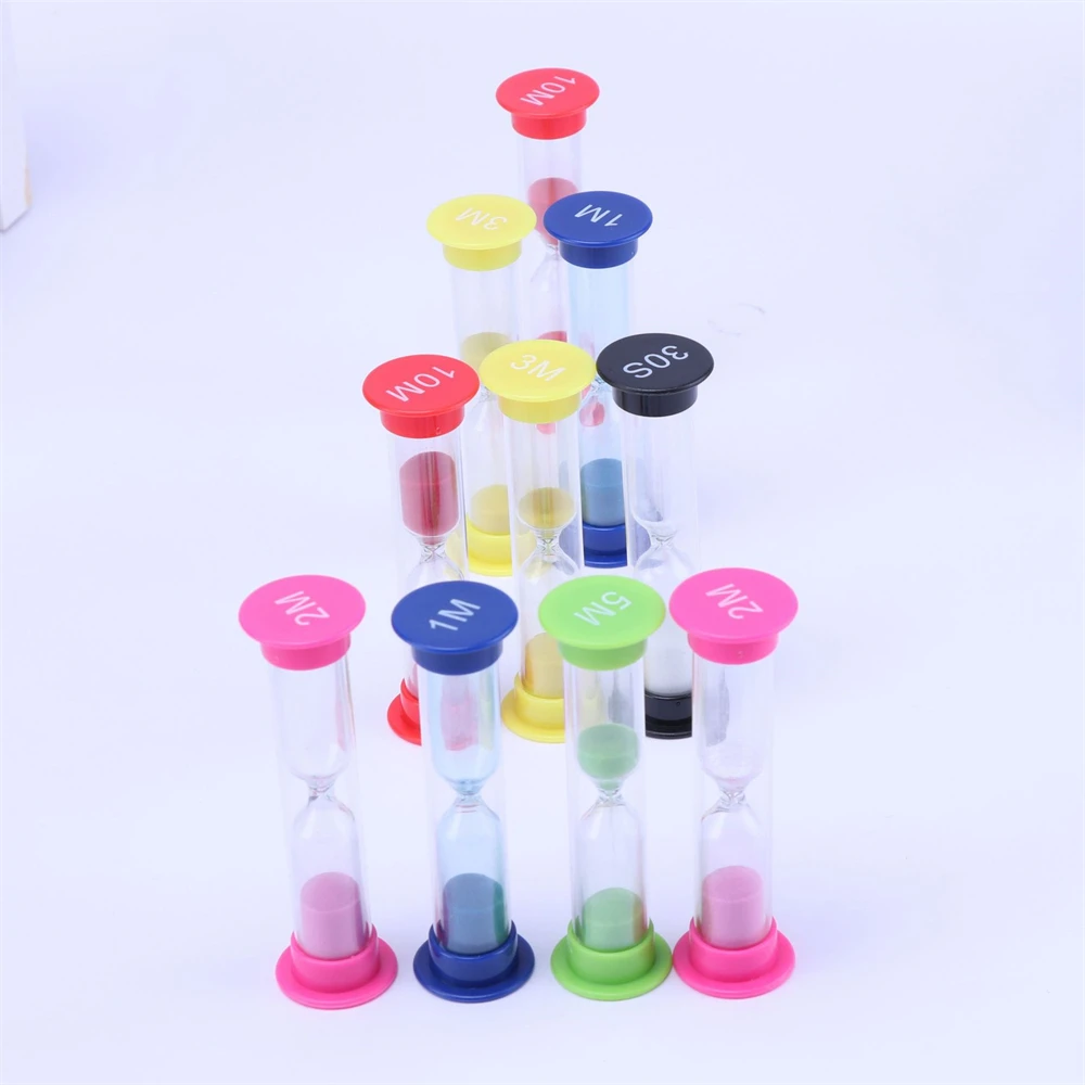 1 Pcs Colorful Hourglass Sandglass Sand Clock Timers Set 30sec / 1min / 2mins / 3mins / 5mins / 10mins For Cooking Game Office