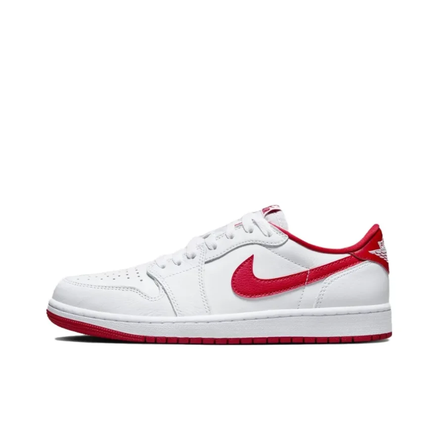 حذاء Jordan Air Jordan 1 Low Trendy Comfort Sport Low Top Retro Board باللون الأبيض والأحمر