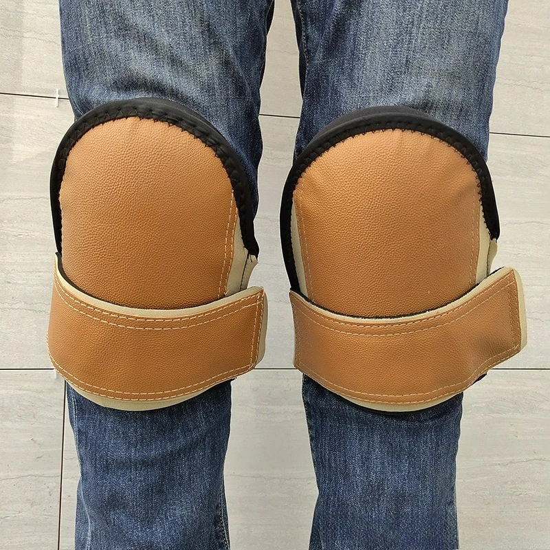 Labor Protection Kneeling Knee Pads, Lightweight and Soft with EVA Lining, Simple Knee Pads for Masons, Soft Leather Knee Pads