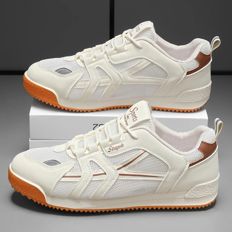 

Men's Breathable Sports Shoes, Lightweight and Anti-slip Casual Sports Shoes, Comfortable Lace-up Running Flat Shoes