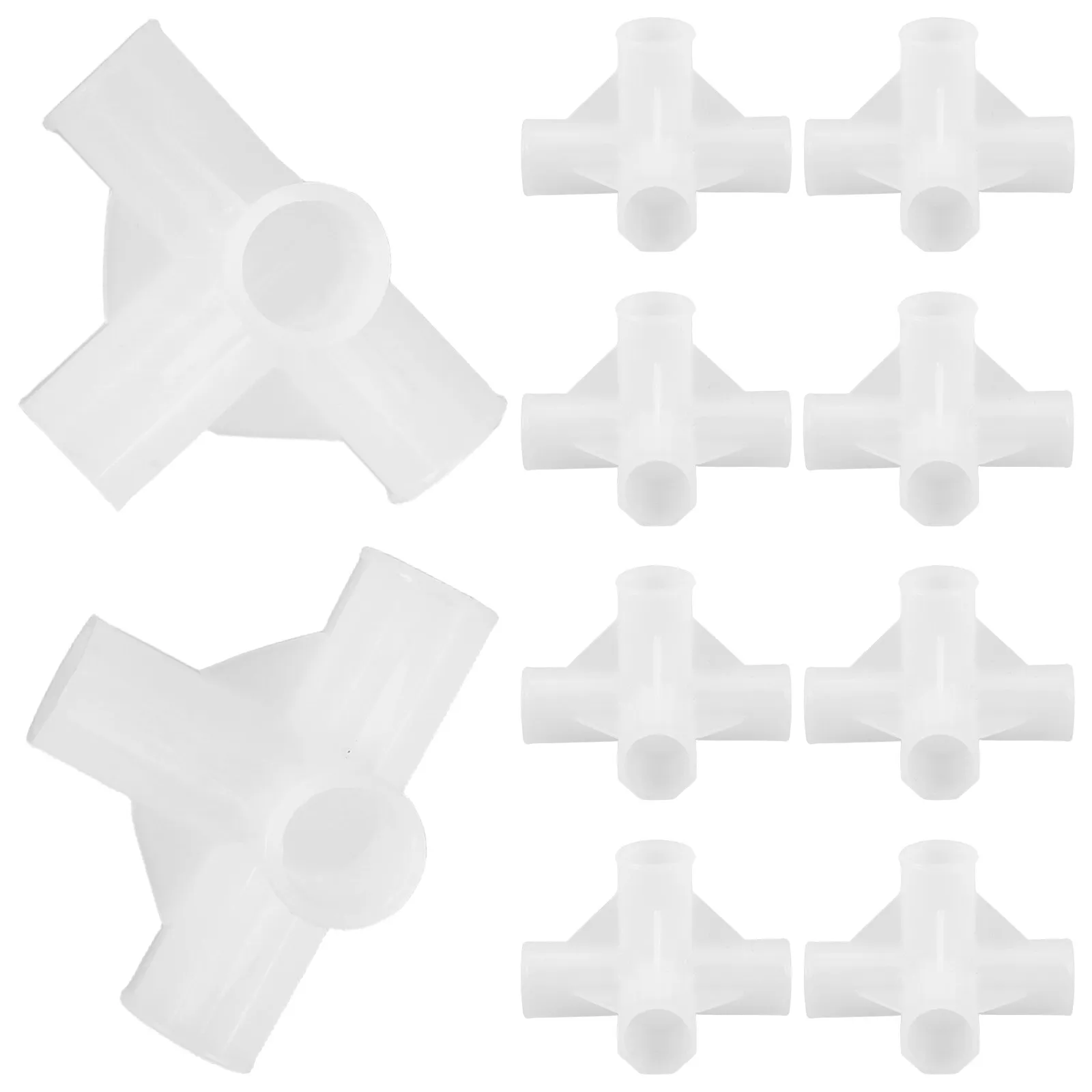 10Pcs Plastic Closet Rod 4-Way Fitting Thickened Multi-Use Rod Coupling for Wardrobe Cabinet Shoe Rack Furniture Hardware
