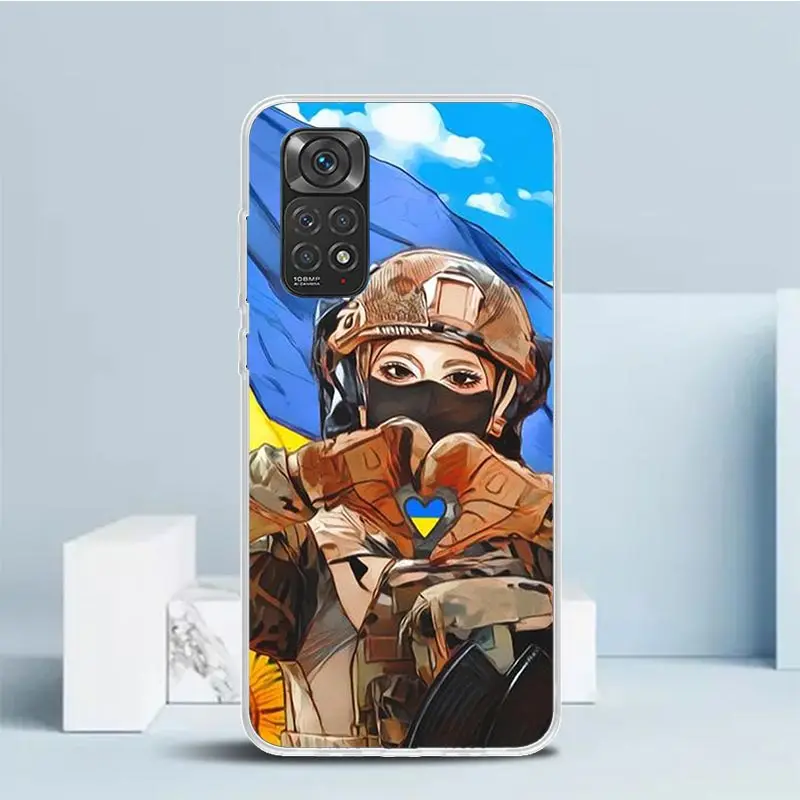 Coque de téléphone en TPU souple pour Xiaomi, Redmi Note 13, 12S, 12, 11S, 11, 11T, 11E, Pro Plus, 10S, 10, 9S, 9, 8T, 8, 7 Plus, 21e fille, Ukraine