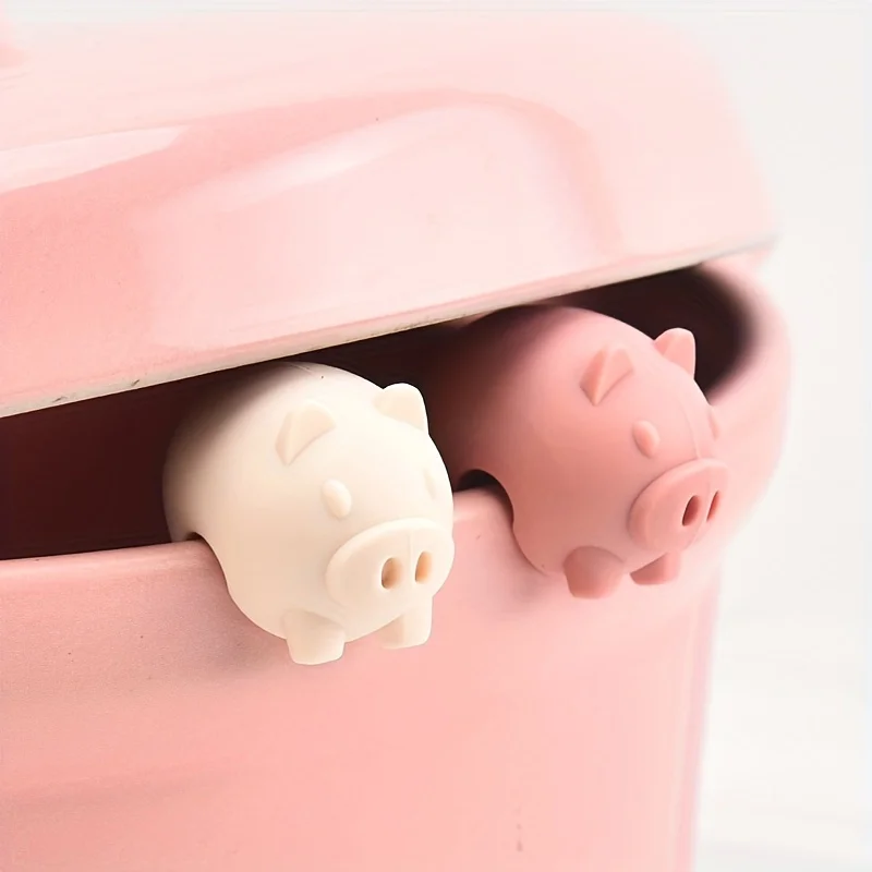 1pc, Cartoon Pig Pig Silicone Anti-overflow Pot Lid Clip,Soup Pot Lid Clip for Boiling Soup,Anti-Overflow Silicone Pot Side Clip