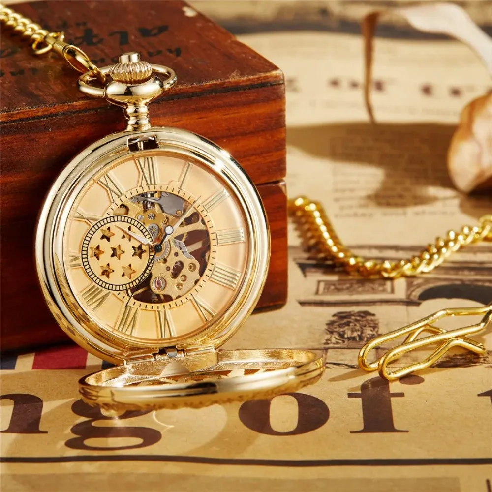 Mechanisch Zakhorloge Steampunk Vintage Zakhorloge Oude Antieke Ketting Holle Skelet Hand Wind Gesneden Fob Horloge