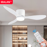 White Low Ceiling Fan With Remote Control LED Electric fan Simple Ceiling Fan With Light Living Room Bedroom lamp with techó fan