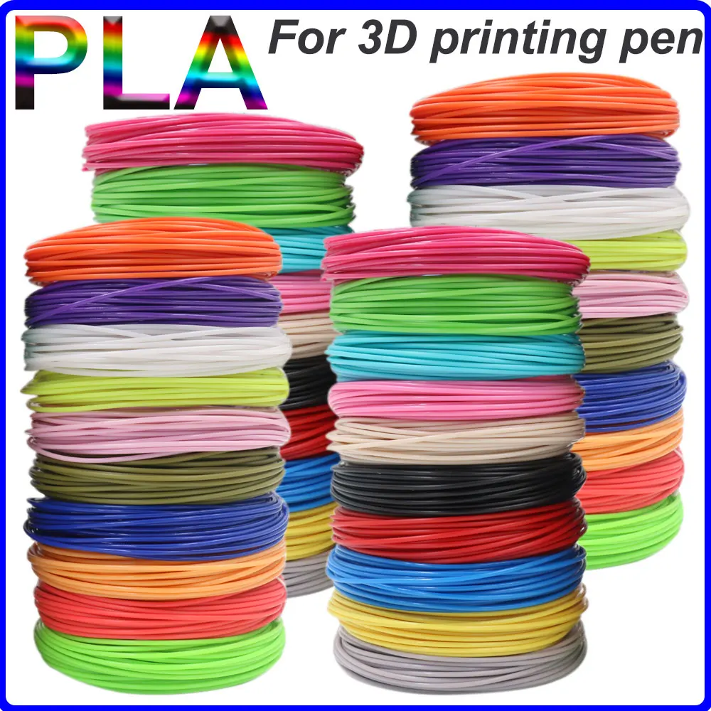 PLA Filament for 3D Pen Printing Diameter 1.75mm 36M/100M/150M/200M Smokeless Safe Plastic Refill for 3D children Printing Pen