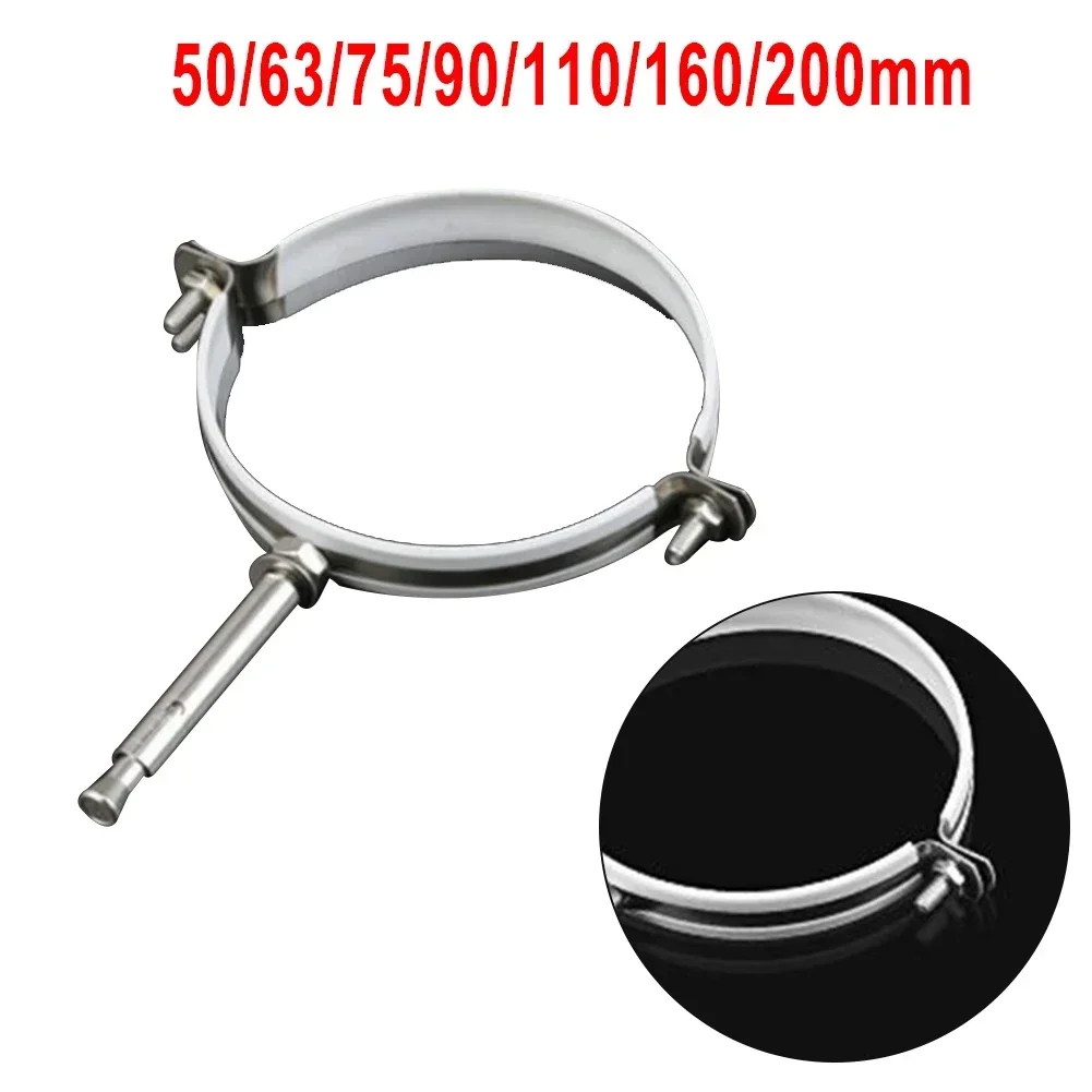 Stainless Steel Pull The Squib Card Tube Card Drain Pipe Clamp Pvc Acid Resistant Pipe Clamp Fixing Pipe Clamp Hook With Screw