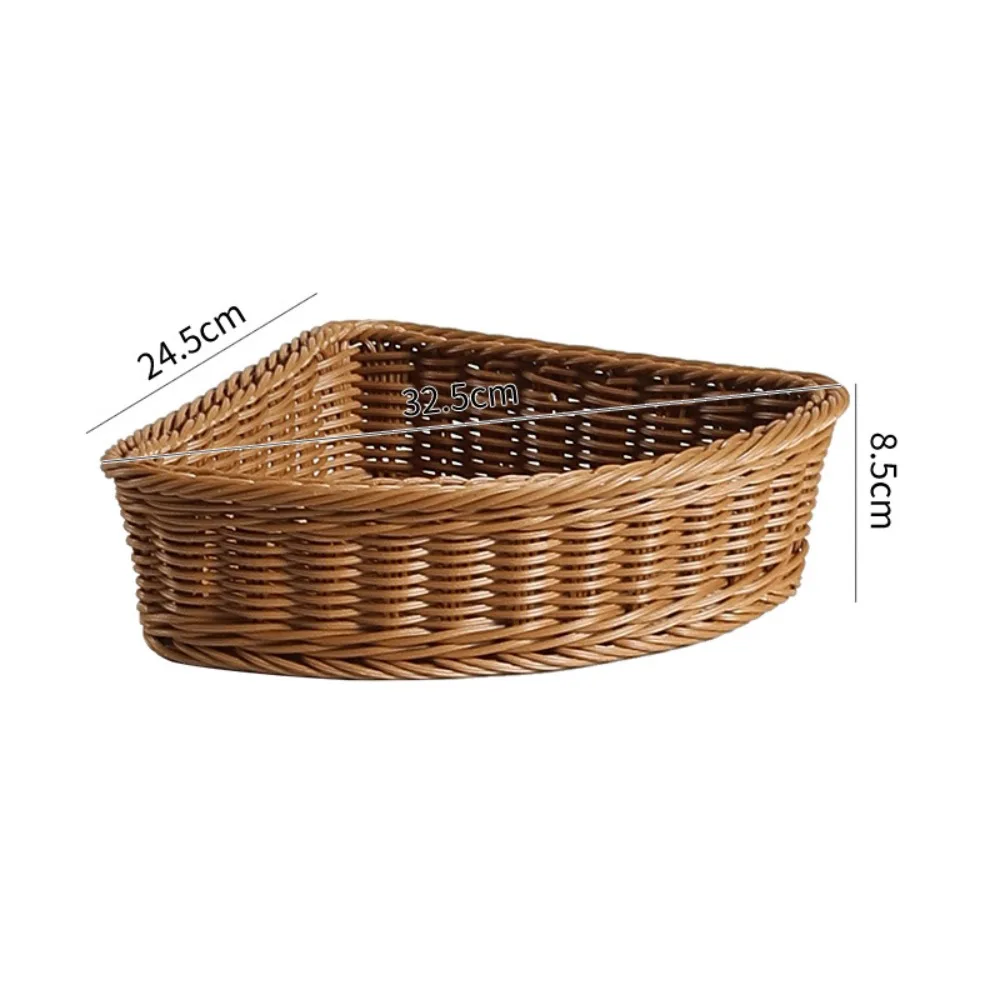 

Fan-Shaped Corner Storage Basket Curved Design Storage Function Triangular Storage Box Multipurpose Wardrobe Corner Box