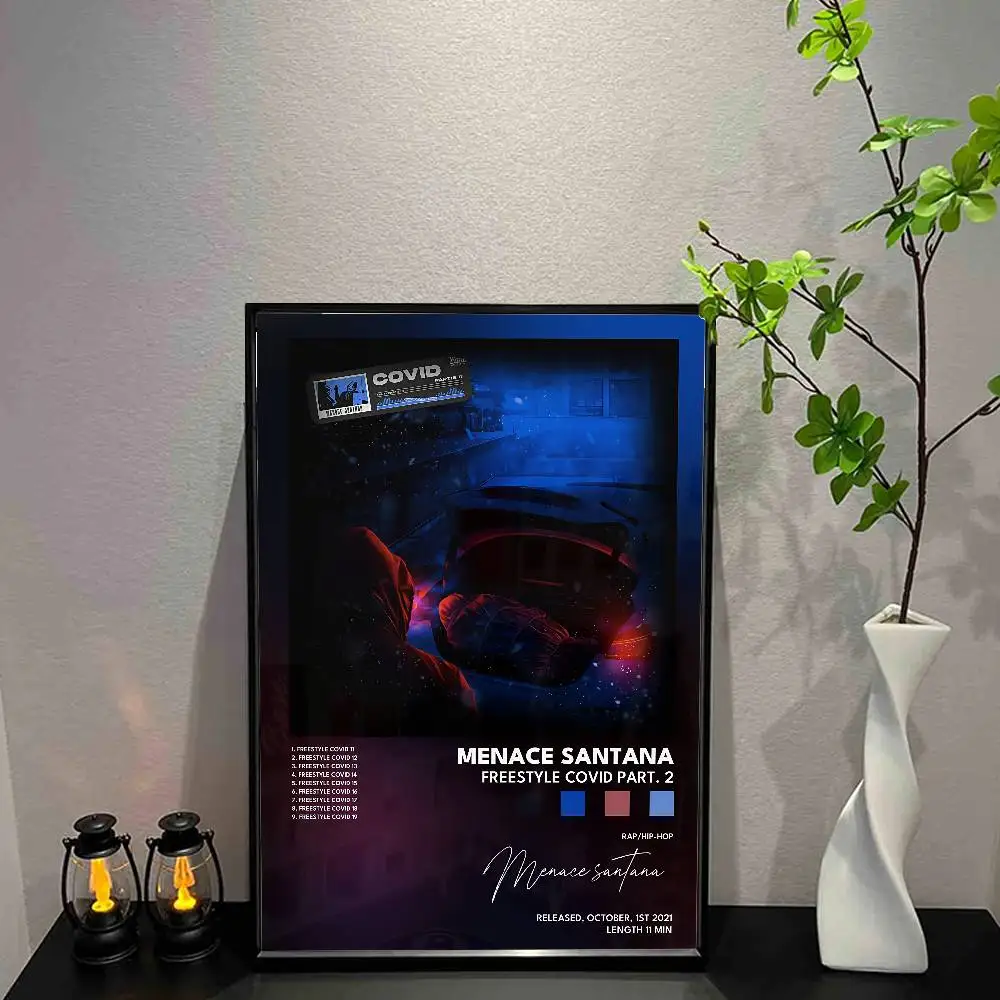 Póster M-Menace S-Santana, álbum de música, lienzo impreso, arte de pared, decoración de habitación, arte de pared impreso, decoración del hogar, habitación de 50x70