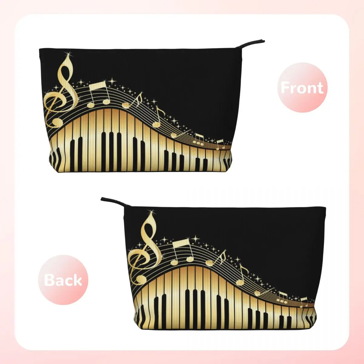 Custom Fashion Music Notes Piano Travel Toiletry Bag Women Corduroy Makeup Cosmetic Organizer Beauty Storage Dopp Kit