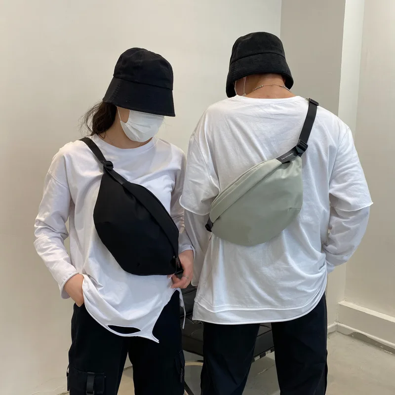 

2023 New Breast Bag For Women Ins Fashion Summer Solid Color Casual Simple Sports Phone Waist Bag For Couple Men Crossbody Bag
