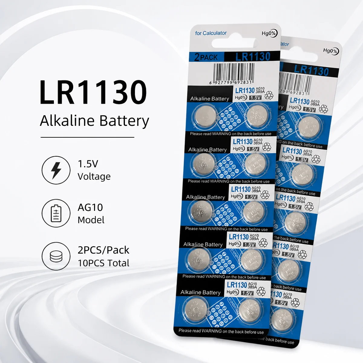 Alkaline Button Cell Battery AG10 LR1130 LR1131 389 10PCS Lot, Replacement Coin Batteries, Reliable Stable Power Supply Cells