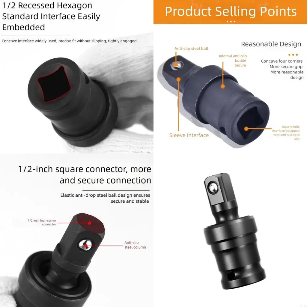

M7DA Impact Universal Joint Drive Coupler Adapter Reinforced Steel Construction