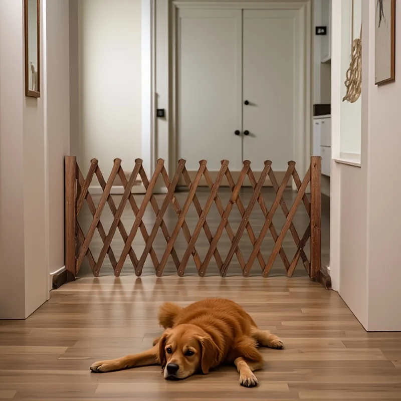 Extendable Folding Dog Fence Wooden Indoor Playpen Grating Dog Fence Barrier Security Accessories Kojec Dla Psa Pet Supplies