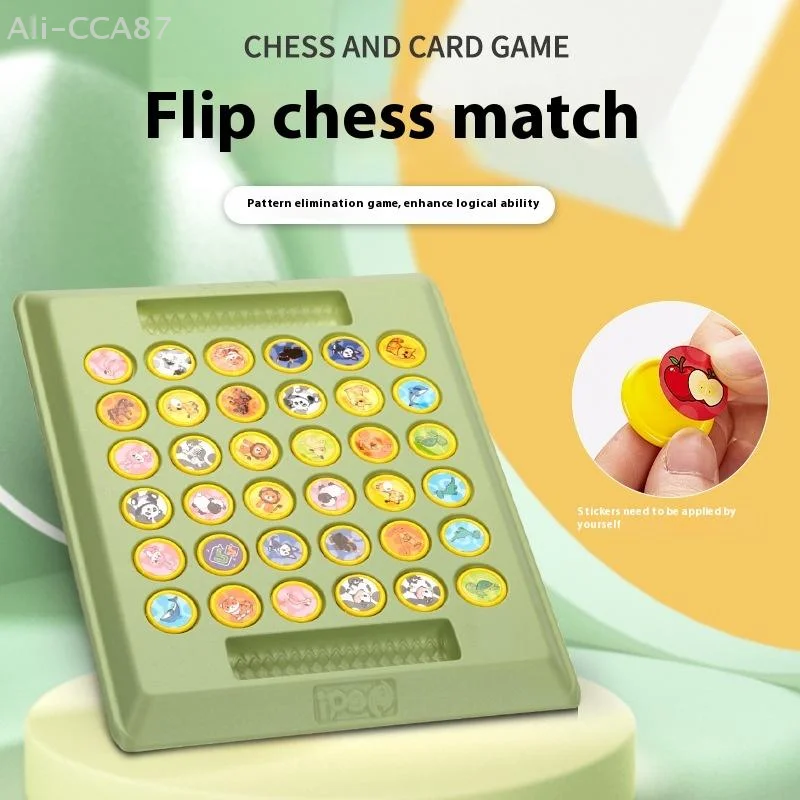 Classic Interactive Puzzle Toy; Animal Flip Chess Strategy Board Game for Parents and Children