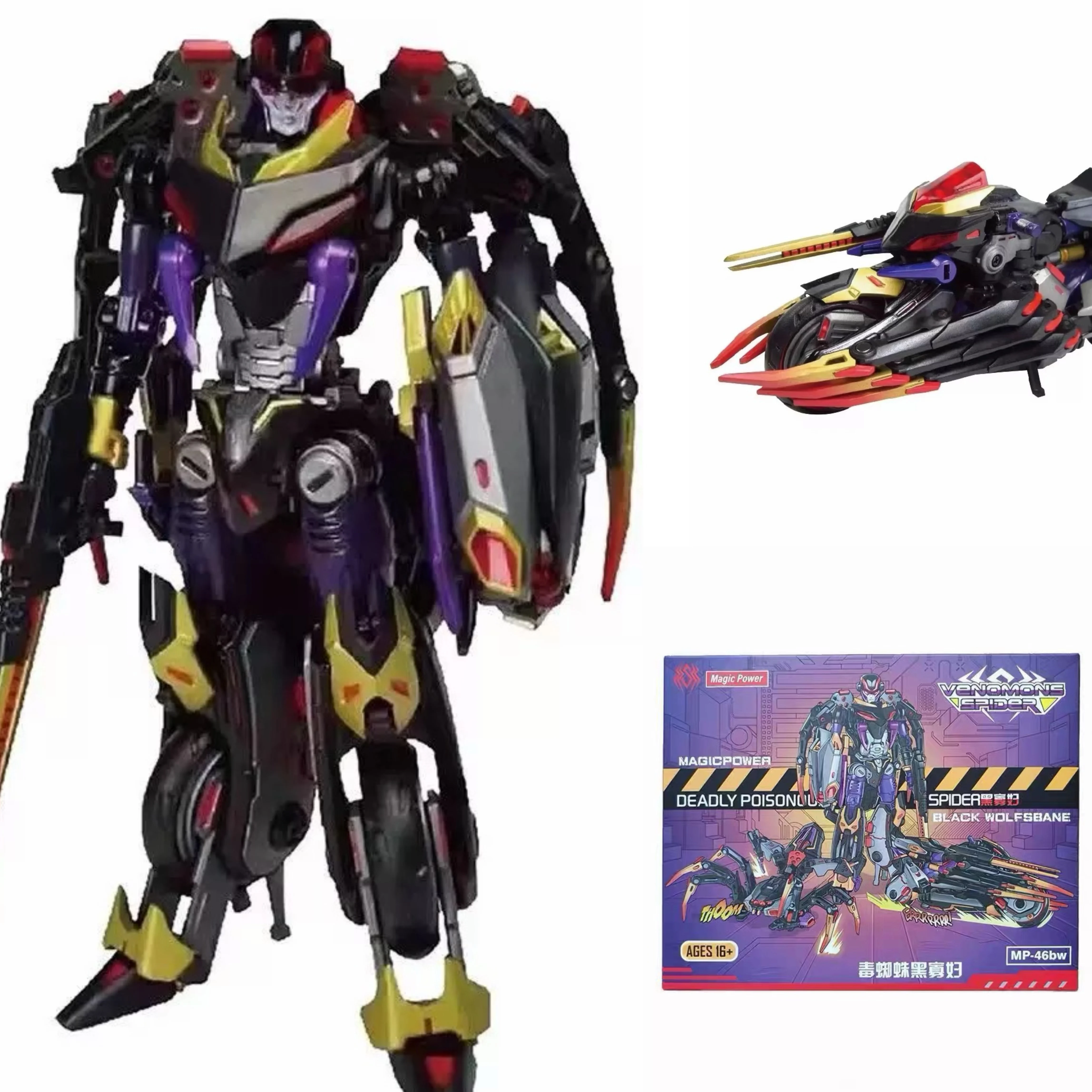 Magic Power Transformatie MP-46BW MP46BW Blackarachnia Black Wolfsbdne Action Figure Robot Speelgoed