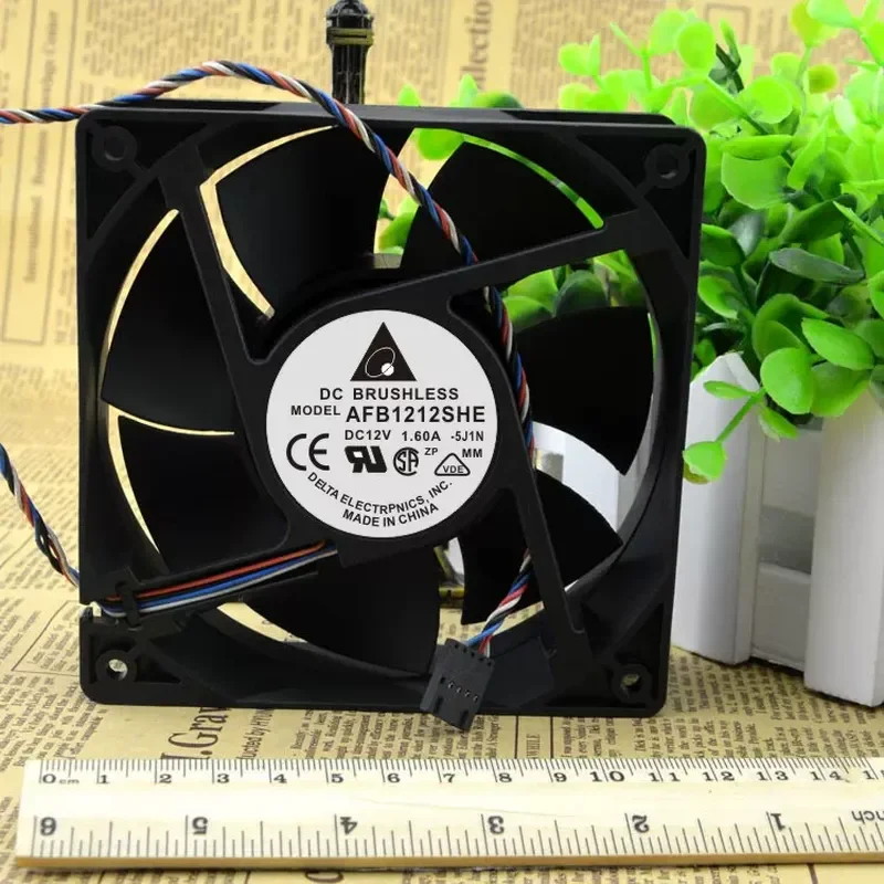 Original Delta AFB1212SHE 1.6A 12038 12CM Fan for Automatic Temperature Control Speed Measurement Large Air Volume