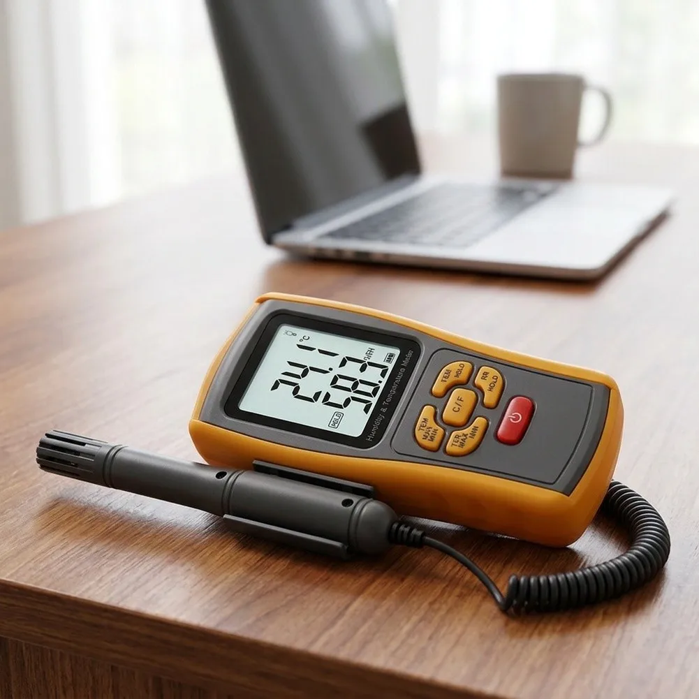 GM1361 Digital Thermo-Hygrometer With K-Type Thermocouple, Industrial Temperature Humidity Meter, -30°C To 1000°C Range, Dual