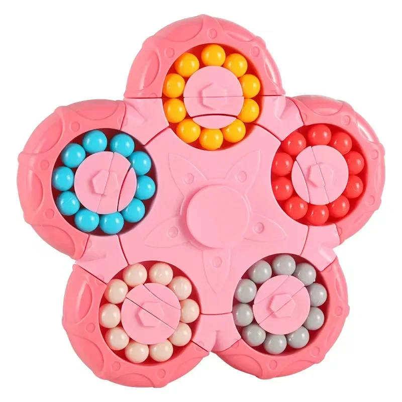 Rotating Magic Beans Cube Creative Pen Holder Kids Adults Stress Relief Spinning Bead Puzzles Children Intelligence Game