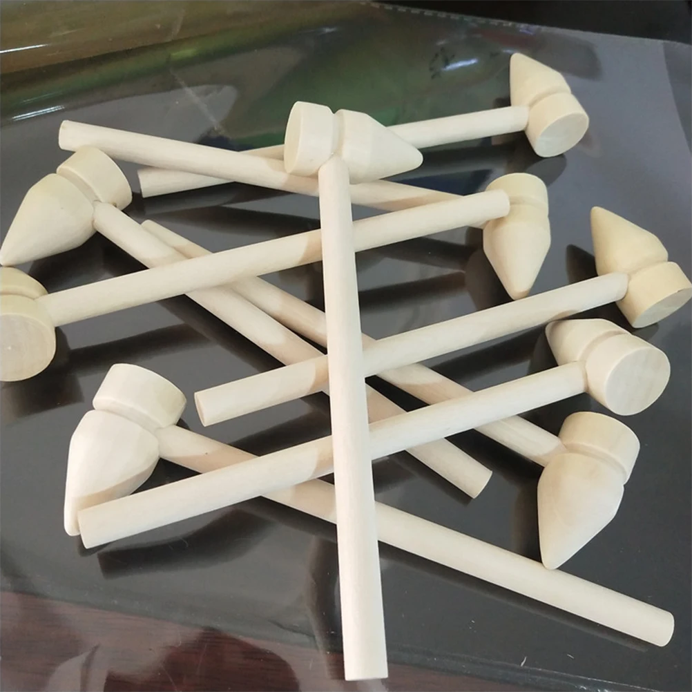 

24pcs Mallets Kids Wooden Mini Hammers Toys Creative Crab Hammers Small Child Gavel Baking Tool Safe Reusable