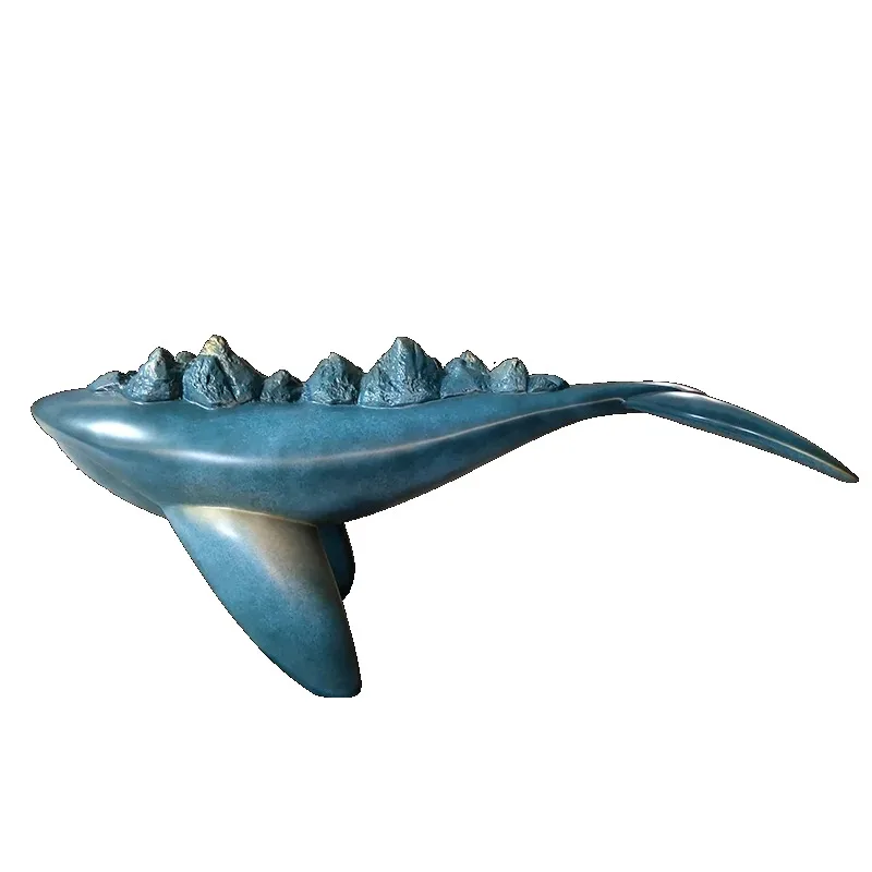 Modern  living room whale decoration creative luxury sculpture Nordic house lobby beauty Chen art Deco glass steel whale