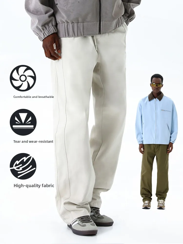 

Мужские повседневные брюки прямого кроя MMOPTOP, свободные, в американском уличном стиле, из хлопка, рабочие, длинные, для осени