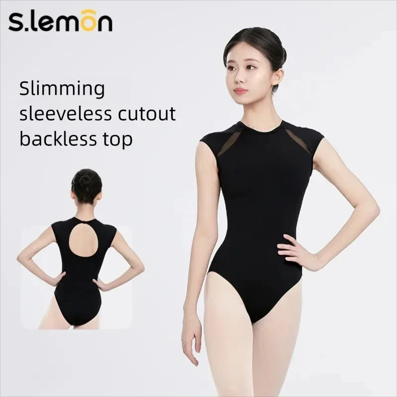 S.lemon الكبار راقصة الباليه قصيرة الأكمام ساحة الرقبة الرقص ارتداءها الدانتيل الباليه ثياب للأطفال فتاة الرقص النساء Dancewear #3