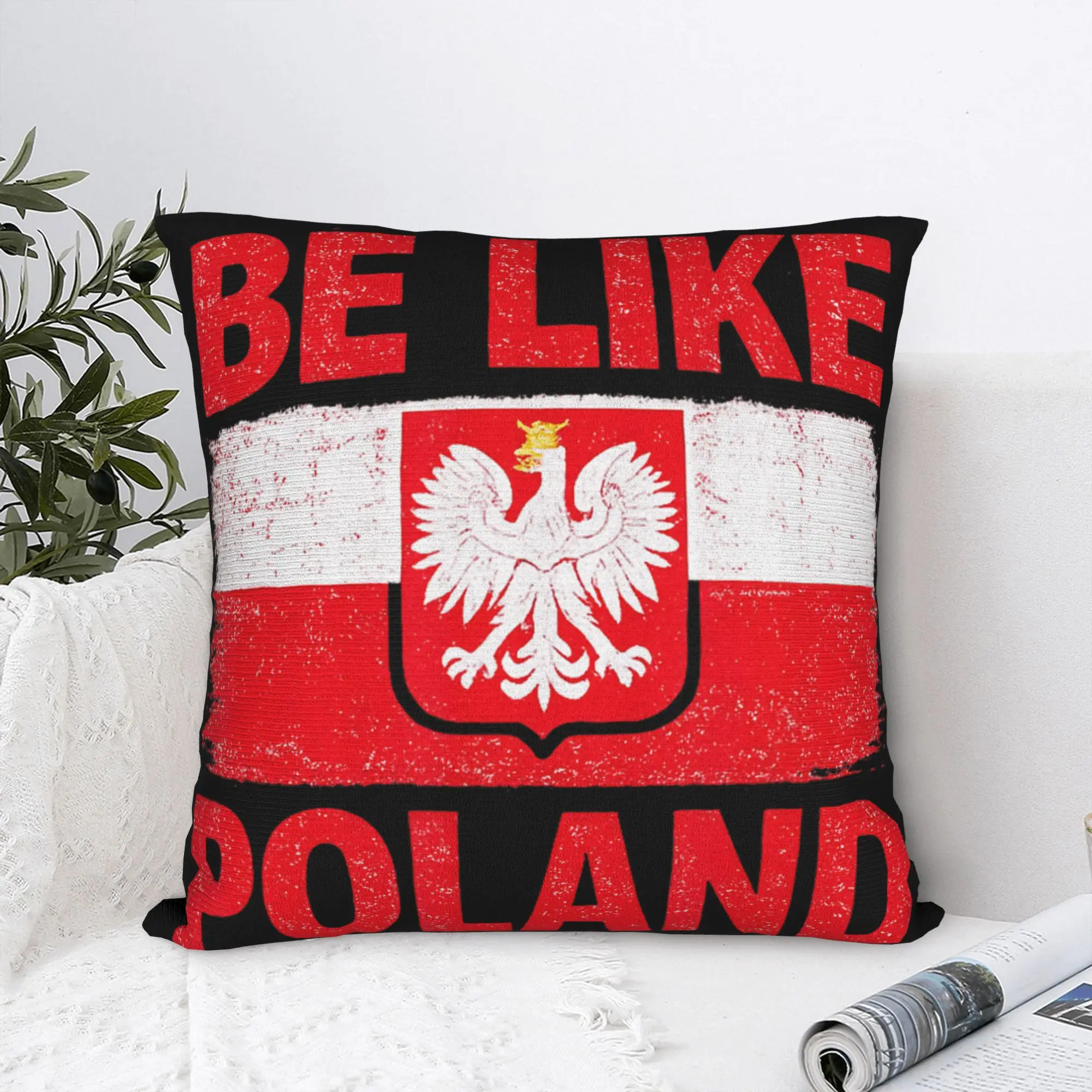 Pillow Cover Be Like Poland Polska Polish Flag  Vintage Pillow Case For Living Room Sofa Pillowcases