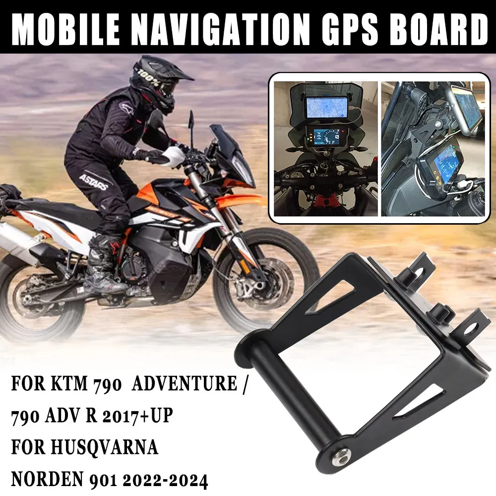 

For Accessory KTM 390 890 ADV R 2019 - 2021 Motorcycle Black GPS/SMART PHONE Navigation GPS Plate Bracket Adapt Holder 12MM/22MM