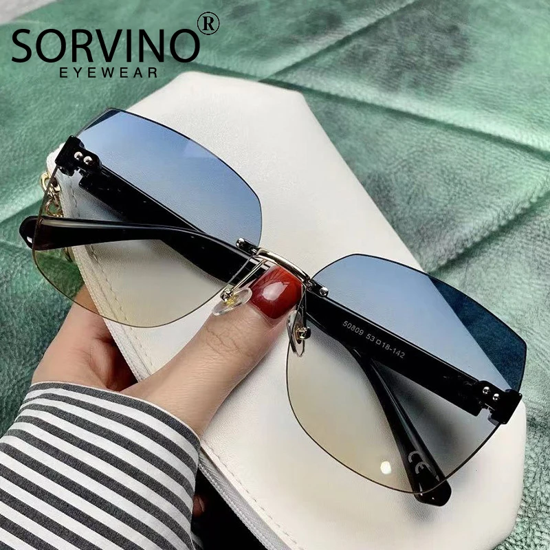 

Роскошные солнцезащитные очки Sorvino для женщин, высококачественные двухцветные градиентные женские солнцезащитные очки, уличные солнцезащитные очки с защитой от ультрафиолета