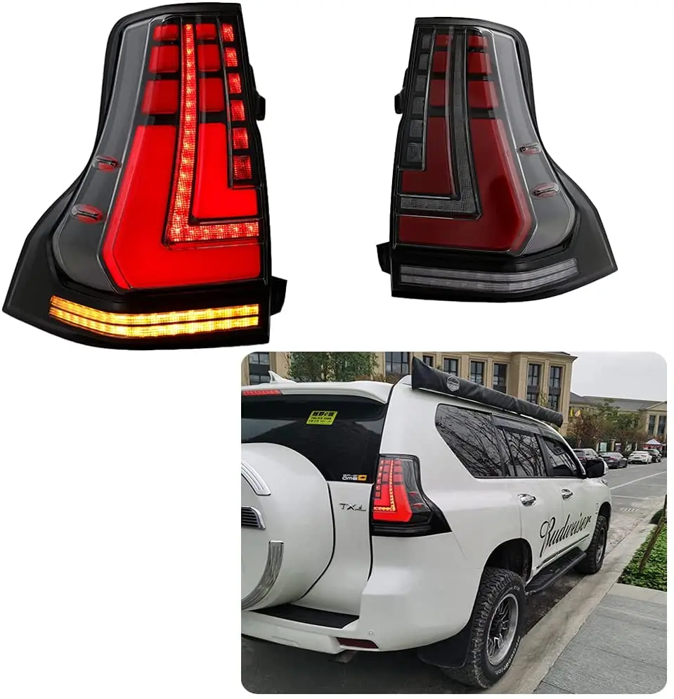 

LED Tail Lights For Lexus GX460 2010-2020 With Start Up Animation DRL Brake Turn Signal Rear Lamps Assembly