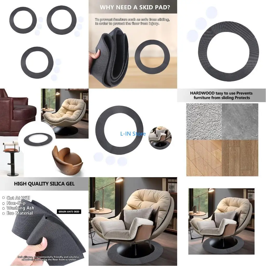 

Round Non Slip Recliner Pad Floor Protectors Furniture Pads for Hardwood Floor