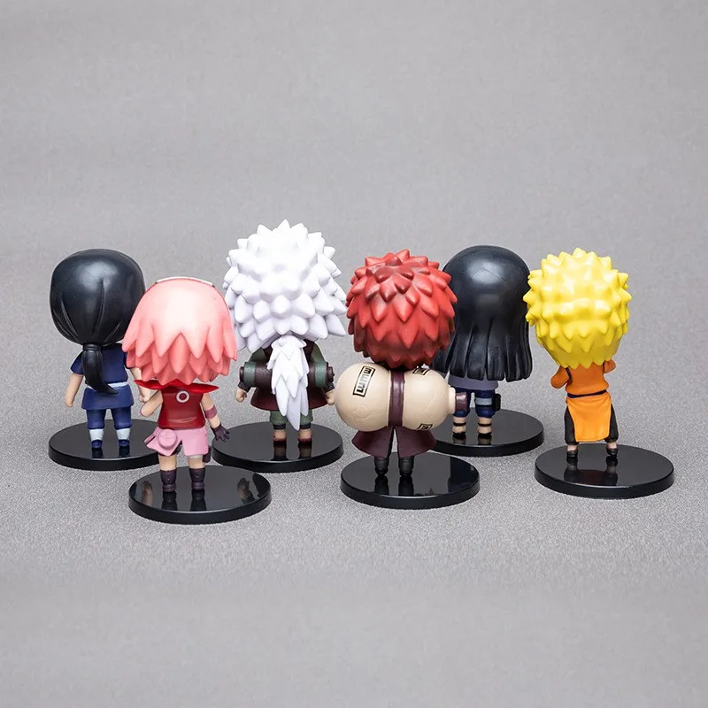 6 styles 9cm Anime Naruto Figures PVC Q Version Doll Gaara Kakashi  Figure Room Decoration Cartoon Kawaii Boy Toy Kid Gift