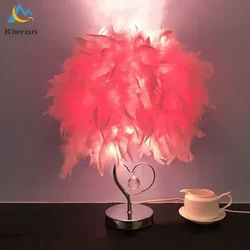 Nordic Modern Feather LED Table Lamps Bedroom Study Restaurant Bar Bedside Desk Lamps Living Room Decoration Crystal Floor Lamp