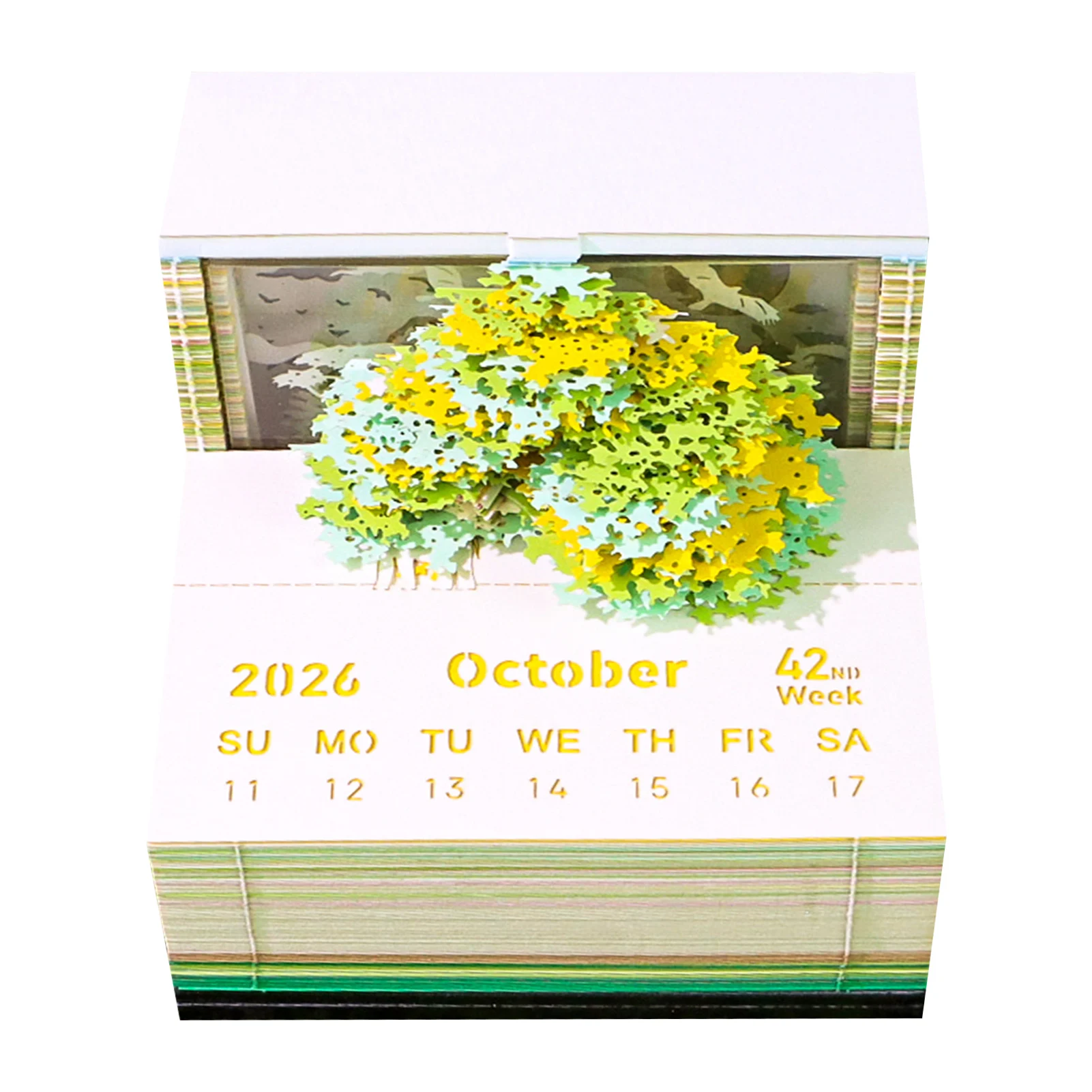 Calendario da tavolo con luci a strappo, adesivi per intaglio, palo fai da te per l'arredamento del desktop