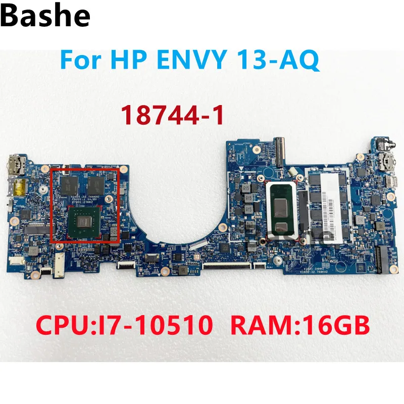 

For HP ENVY 13-AQ Laptop Motherboard CPU:I7-10510 RAM:16GB 18744-1L72582-601 L63127-601 100% Tested Fully OK