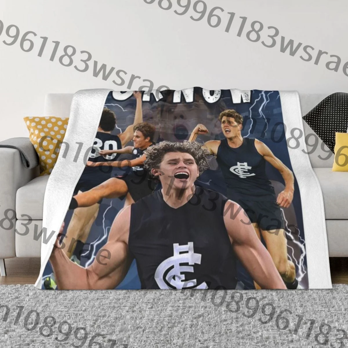 Charlie Curnow Carlton Football Club AFL Player An Ultra-Soft Micro Fleece Blanket