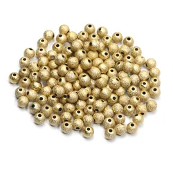 4/6/8/10mm Gold Color Stardust Acrylic Beads Shiny Acrylic Round Balls Spacer Beads For Jewelry Making DIY Handmade Accessories