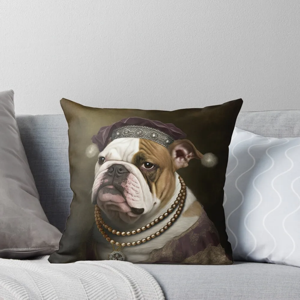 

English bulldog Rembrandt-style painting Throw Pillow Couch Pillows Pillow Decor Sofa Pillow Cover