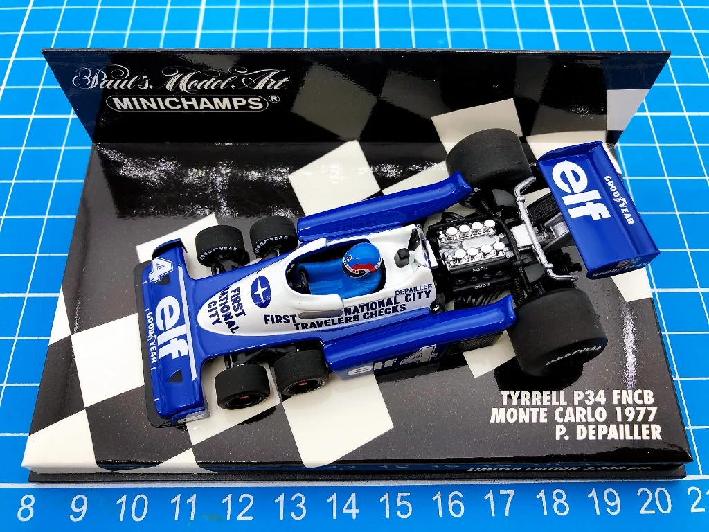 子供のためのプラスチック製の置物1:43 f1,デイルモンテ,限定版,樹脂,車の静的モデル,おもちゃ,ギフト,1977