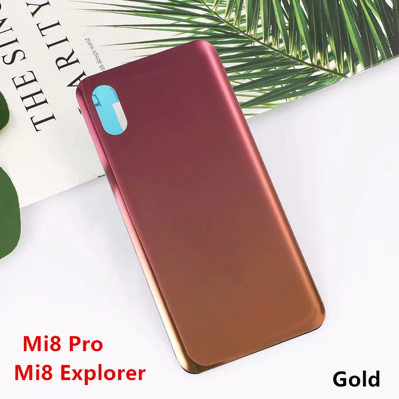 Real Housing For Xiaomi Mi 8 Explorer Mi 8 Lite Glass Battery Cover Repair Back Door Phone Rear Case   Logo