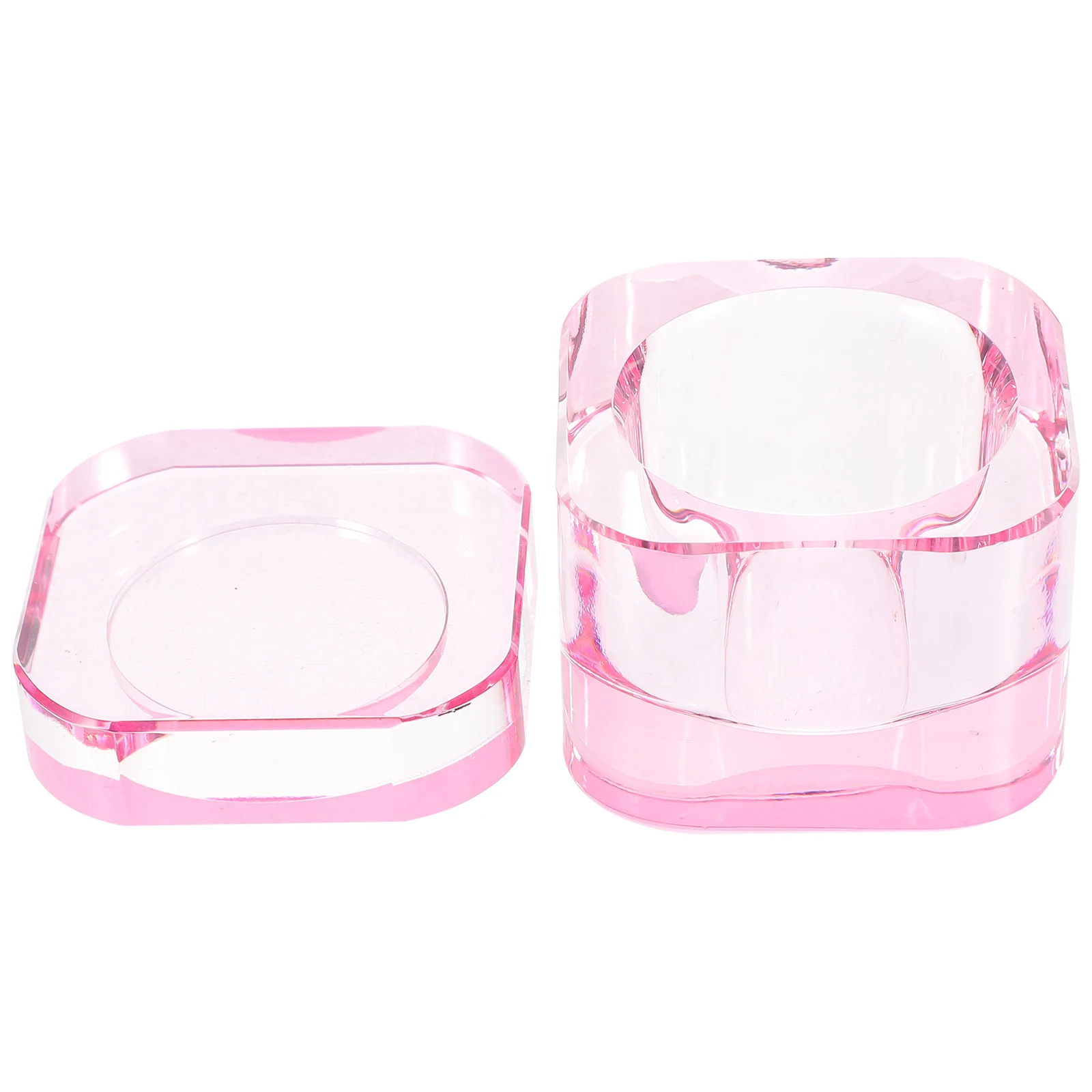 

Anti-collision Crystal Bowl Manicure Spa Dappen Lightweight Portable Small Glass for Acrylic Application Lid Glitter Mixing