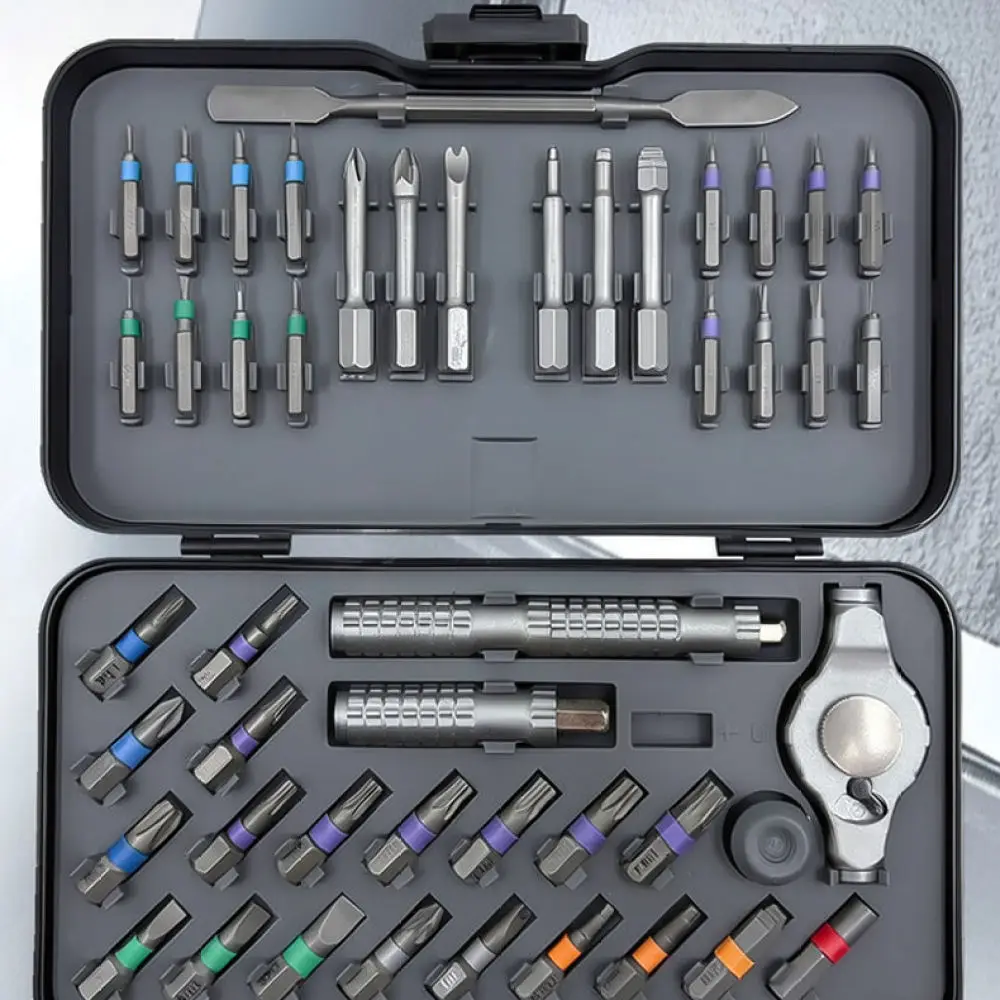 Multipurpose Ratchet Screwdriver Tool Set S2 Alloy Bits Aluminum Handle Precision Repair Hardware Kit For Home Improvement