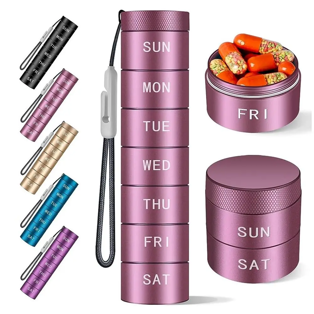 Sturday Portable Weekly Pill Case 7 Grids Strong Tightness Medicine Box Waterproof Compartment Pills Organizer Travel