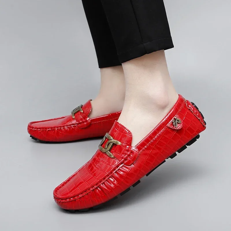 

Мужская обувь, мокасины большого размера, лоферы, красные мужские популярные туфли для водителей, мужские итальянские джентльменские мужские деловые туфли для мужчин