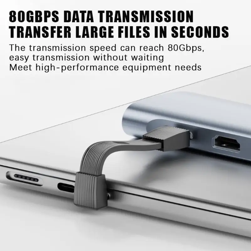 1PC USB4 Type C Short Cable 80Gbps Data Transfer 240W Fast Charging 8K Video Support For Laptops Mini Power Banks Travel Use.
