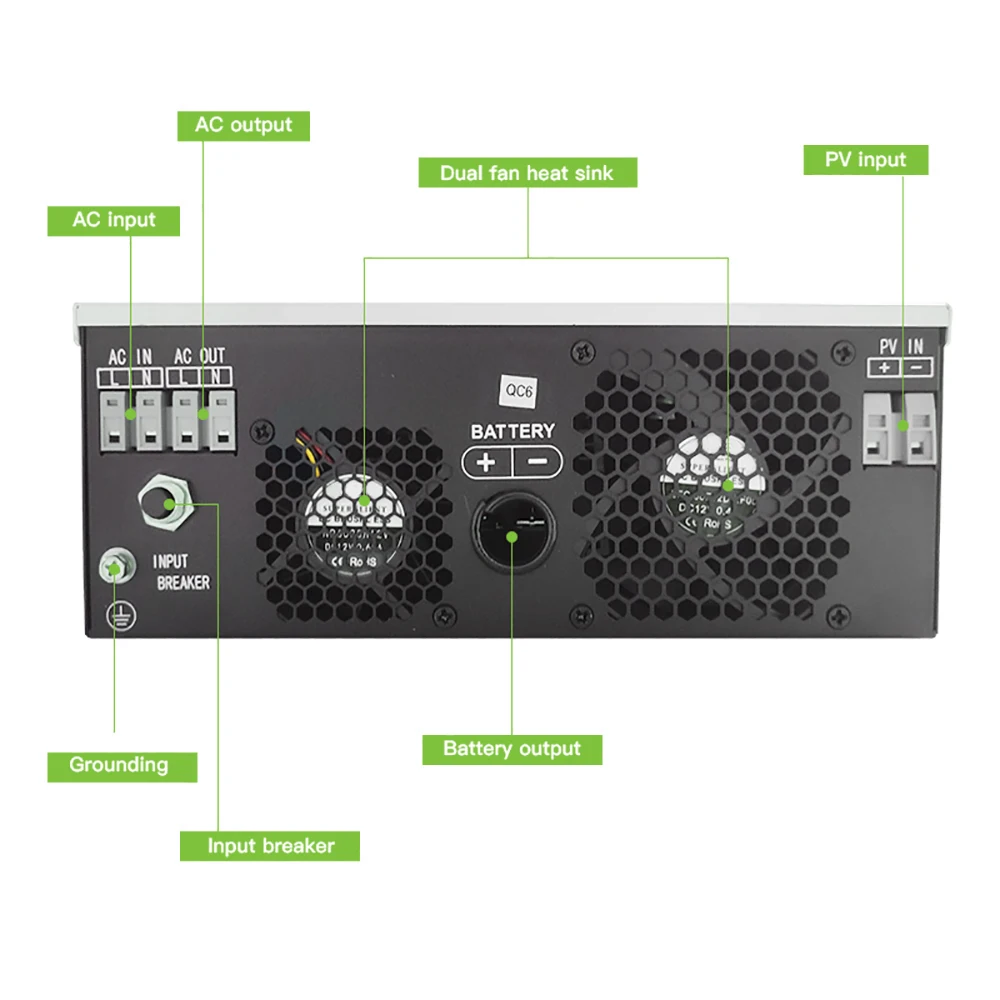 GOOTU 1.6KW 3.2KW OFF-GRID Solar Inverter 80A MPPT 450VDC Dual Output Solar Charger 450VDC Input Off-Grid Inverter MPPT Control