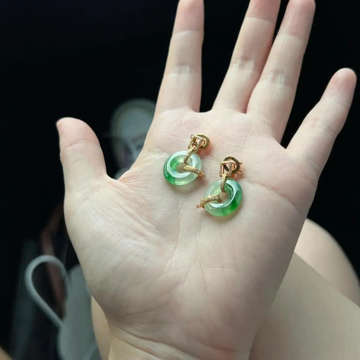 AETEEY Gold Plated Universal Charm Connector DIY Jewelry Accessory For Jade Donut Pendant Inlaid Fitting All Match