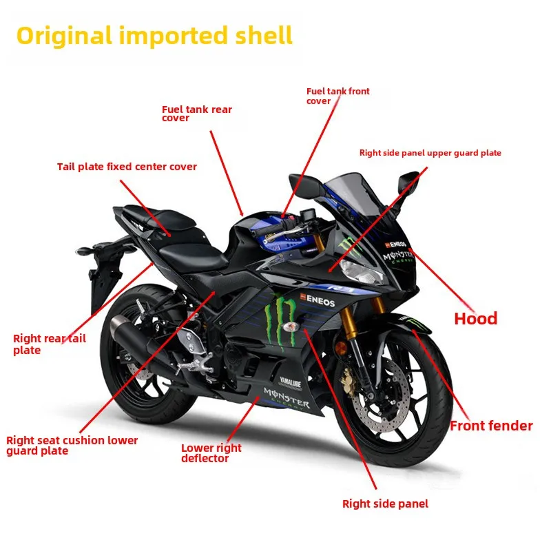 For Original imported YFZ-R3 original whole car shell, guide cover, fuel tank shield, GP car shell, fender, surrounded